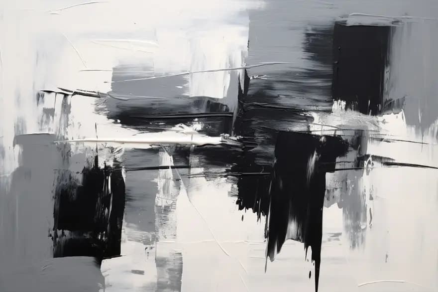 Monochrome Structure canvas print in black, white and layered grey