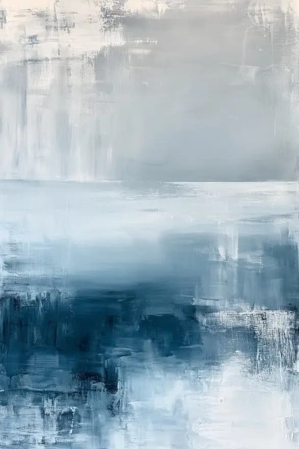 Blue Horizon canvas print in soft blue, slate and deep navy tones