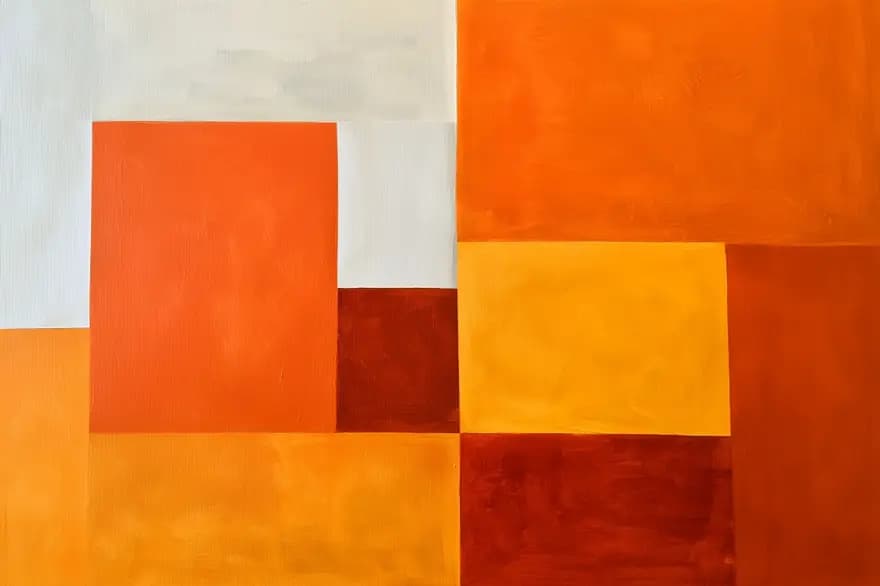 Burnt Geometry canvas print in burnt orange, amber, cream and deep rust tones