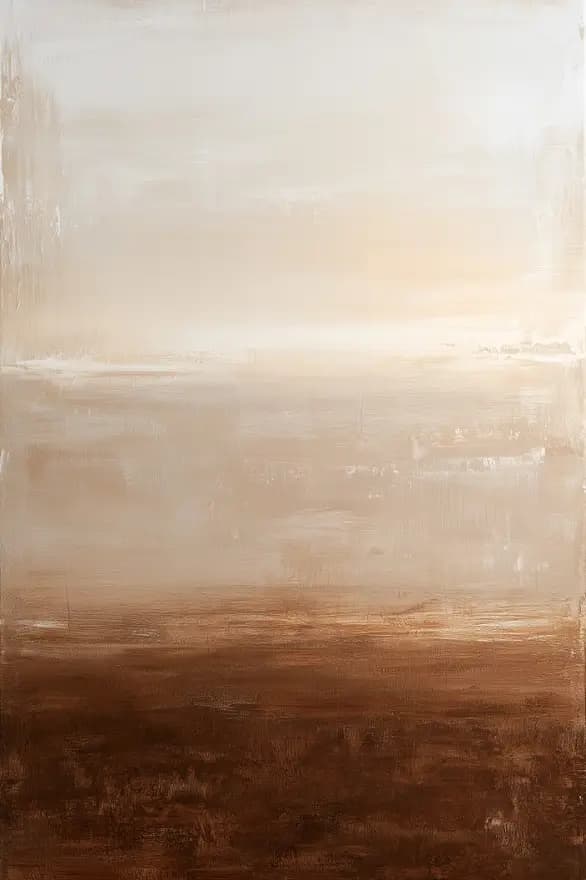 Earth Horizon canvas print in cream, sand, ochre and rich earthy brown