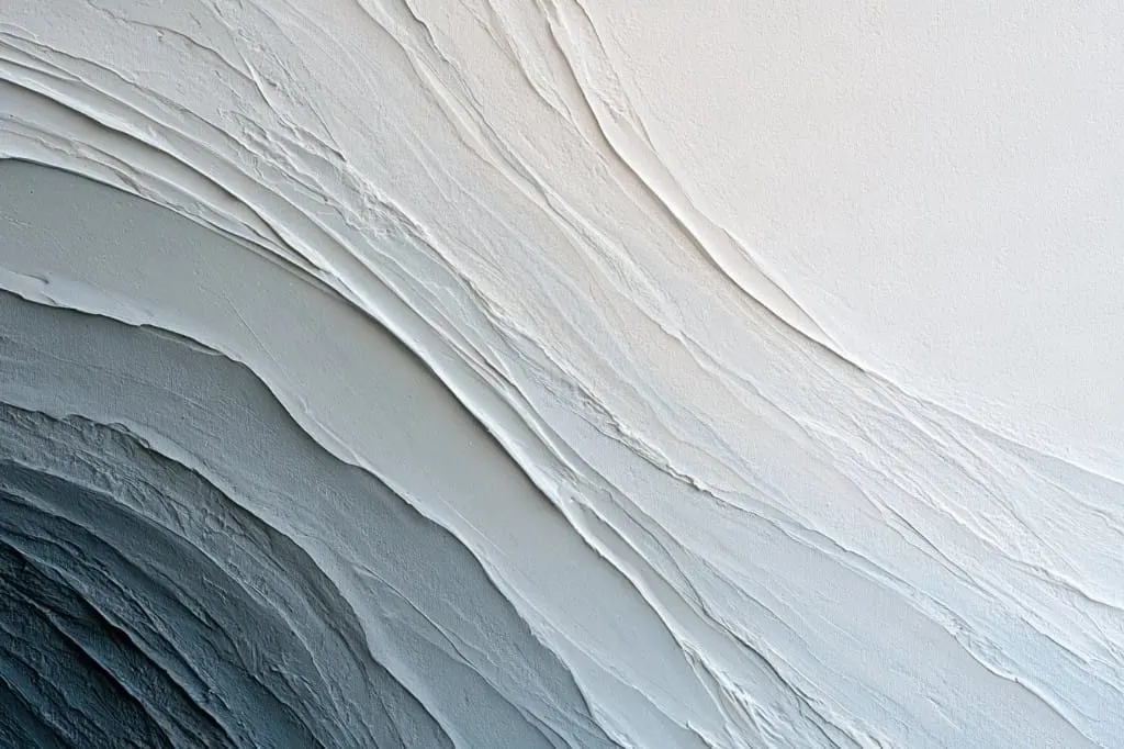 Glacial Fold canvas print in white, grey and navy folded plaster, framed