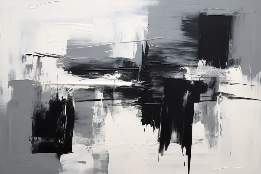 Monochrome Structure canvas print in black, white and layered grey