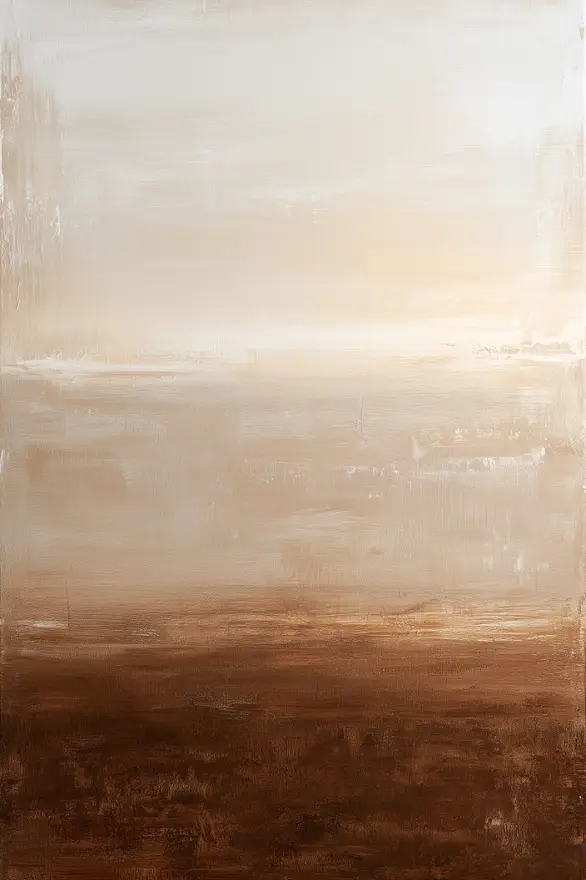 Earth Horizon canvas print in cream, sand, ochre and rich earthy brown